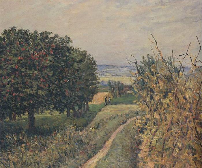 Alfred Sisley Among the Vines Louveciennes, Norge oil painting art